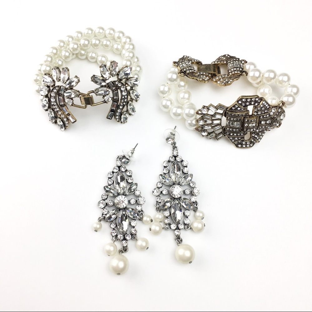 New Pearl Bracelets Earrings Jewelry Bundle